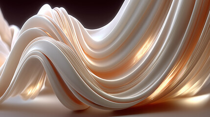 Aufkleber - Fluid waves of light and texture create a stunning visual display with soft curves and illuminating highlights in a serene setting