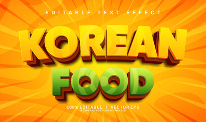 Poster - korean food vector text effect with modern style design
