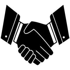 Aufkleber - Handshake Deal Icon | Generative AI Vector & Linocut Silhouette Design