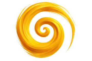 Poster - Golden hair swirling and creating a spiral shape on a transparent background, ideal for beauty and hair care projects