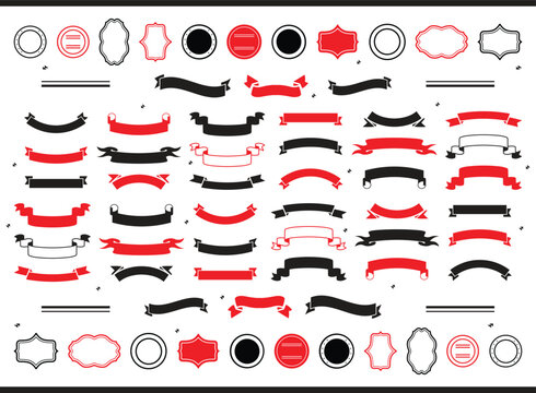 Ribbon or banner vector set. Flat vector ribbons banners isolated background. Ribbon blue colored. Set ribbons or banners. 