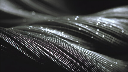 Poster - Abstract strands texture with light sparkles in a flowing wave design
