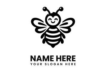 Aufkleber - A friendly cartoon bee with wings and antenna, smiling, ready to work.
