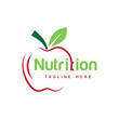 © sowikot - nutrition logo design apple word mark lettering healthy food
