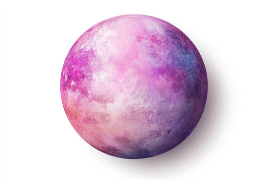Pink-purple planet, round, vibrant colors