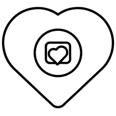 Aufkleber - Like Heart Outline Icon – Generative AI Vector & Linocut Silhouette Design
