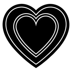 Aufkleber - Like Heart Outline Icon – Generative AI Vector & Linocut Silhouette Design