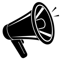 Aufkleber - Megaphone Announcement Icon | Generative AI Vector & Linocut Silhouette Design