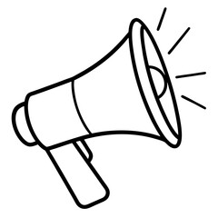 Aufkleber - Megaphone Announcement Icon | Generative AI Vector & Linocut Silhouette Design