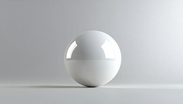 Glossy white sphere in a minimalist setting