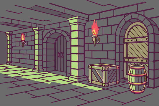 8 bit Dungeon Pixel Art Vector with Cat Illustration and Pixelated Elements