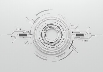 Aufkleber - Futuristic circle design for technology and innovation concept in grey