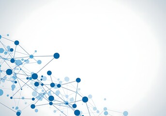 Aufkleber - Abstract network connection background with blue dots and lines