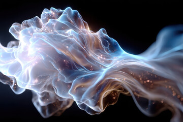 Poster - Abstract luminous formation creating dynamic fluidity in vibrant colors