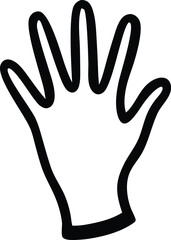Poster - A simple bold black outline of an open hand with five fingers spread wide against a clean white background