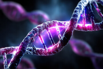 Poster - Exploring the structure and beauty of DNA in a vibrant digital representation