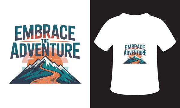 Typhography T-Shirt Design On National Mountain Climbing Day