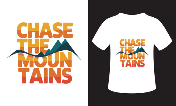 Typhography T-Shirt Design On National Mountain Climbing Day