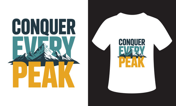 Typhography T-Shirt Design On National Mountain Climbing Day