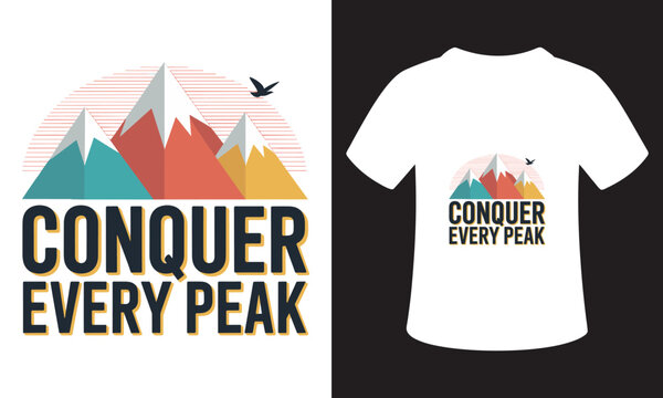 Typhography T-Shirt Design On National Mountain Climbing Day