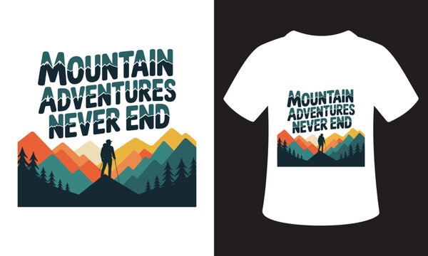 Typhography T-Shirt Design On National Mountain Climbing Day