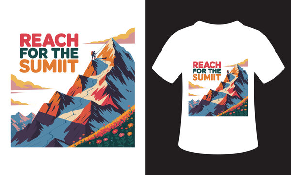 Motivational National Mountain Climbing Day T-Shirt Design