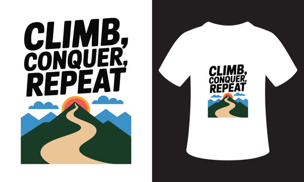 Minimalist National Mountain Climbing Day T-Shirt Design
