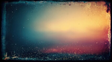 Poster - A vintage, textured background with warm and cool tones blending in a gradient, framed by a rough, distressed border.