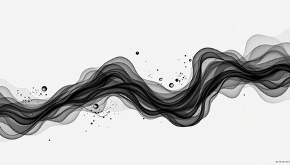 Fototapete - Elegant Black Wave Abstract Design With Fluid Motion and Texture