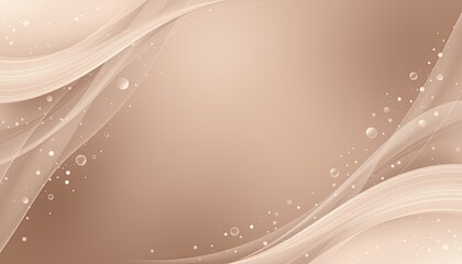 Poster - Elegant Beige Abstract Background with Smooth Waves and Bubbles