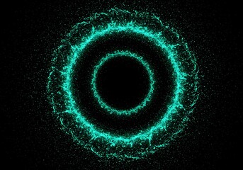 Aufkleber - Abstract glowing circle of energy on a dark background