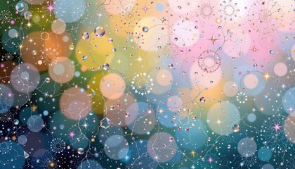 Poster - Colorful Abstract Background with Bokeh and Glitter Elements