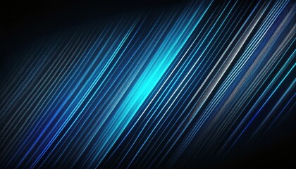 Wall Mural - radiant electric blue light streaks on dark background for futuristic technology or digital motion d