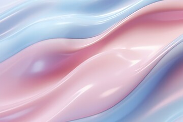 Aufkleber - Smooth pastel pink and blue waves creating an abstract and elegant background