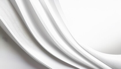 Wall Mural - abstract close-up of white flowing paper sheets with delicate curves and texture perfect for modern 