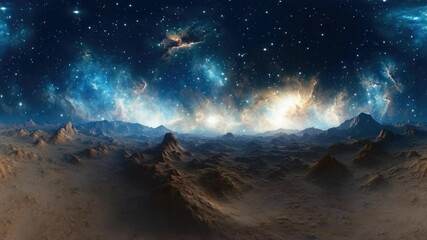 Wall Mural - a serene nighttime desert landscape with clear starry sky above.