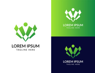 Aufkleber - Abstract people logo design template