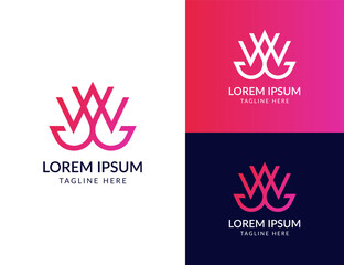 Aufkleber - Luxury initial letter WJ logo design template