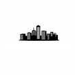 © KamrulHasan - A modern cityscape with high-rise office towers on white background