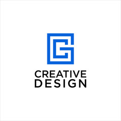 Aufkleber - abstract initial GC logo CG vector monogram template