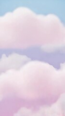 Poster - A generic rendered email envelope floats above fluffy pastel clouds. It has a glowing border and a white at symbol.