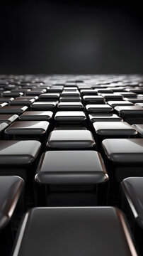 Abstract Black Glossy Cubes Pattern Background