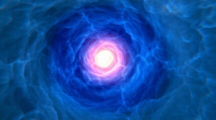 Poster - Glowing Cosmic Sky Portal Vortex, Glowing Cosmic Sky Portal Vortex, Glowing Cosmic Sky Portal Vortex with swirling blue clouds, bright radiant center, ethereal light energy, dreamy sky gate, mystical 