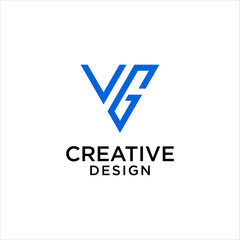 Aufkleber - clean initial VG logo design vector, with triangle geometric design template
