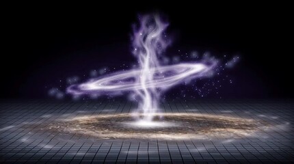 Poster - Cosmic Energy Vortex Glow Light, Cosmic Energy Vortex Glow Light, Cosmic Energy Vortex Glow Light with swirling galactic spiral, luminous purple particles, mystical space power, ethereal energy strea
