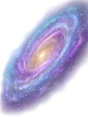 Poster - Vibrant Purple And Blue Spiral Galaxy In White Space