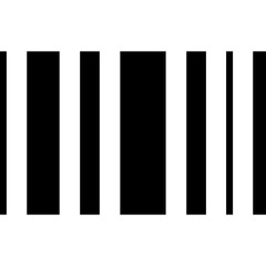 Poster - alternating black and white vertical bars creating a simple graphic pattern with stark contrast desi