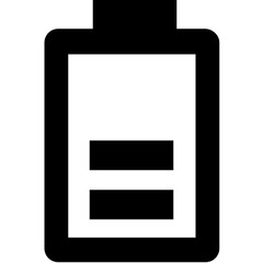 Poster - Illustration of a battery icon with two black bars indicating a low charge level on a white background
