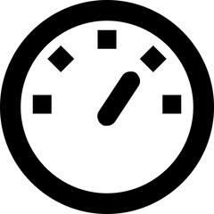 Poster - Illustration of a simple clock with a short hand pointing to the left on a white background
