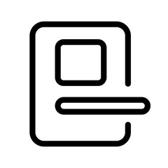 Aufkleber - Illustration of a minimalist style door with a window and handle in black outline on a white background